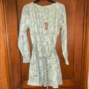 Roller Rabbit Green Sheath Dress with Bishop Sleeves